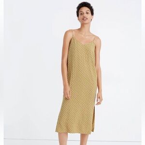 Side-Slit Slip Dress in Cutout Blooms